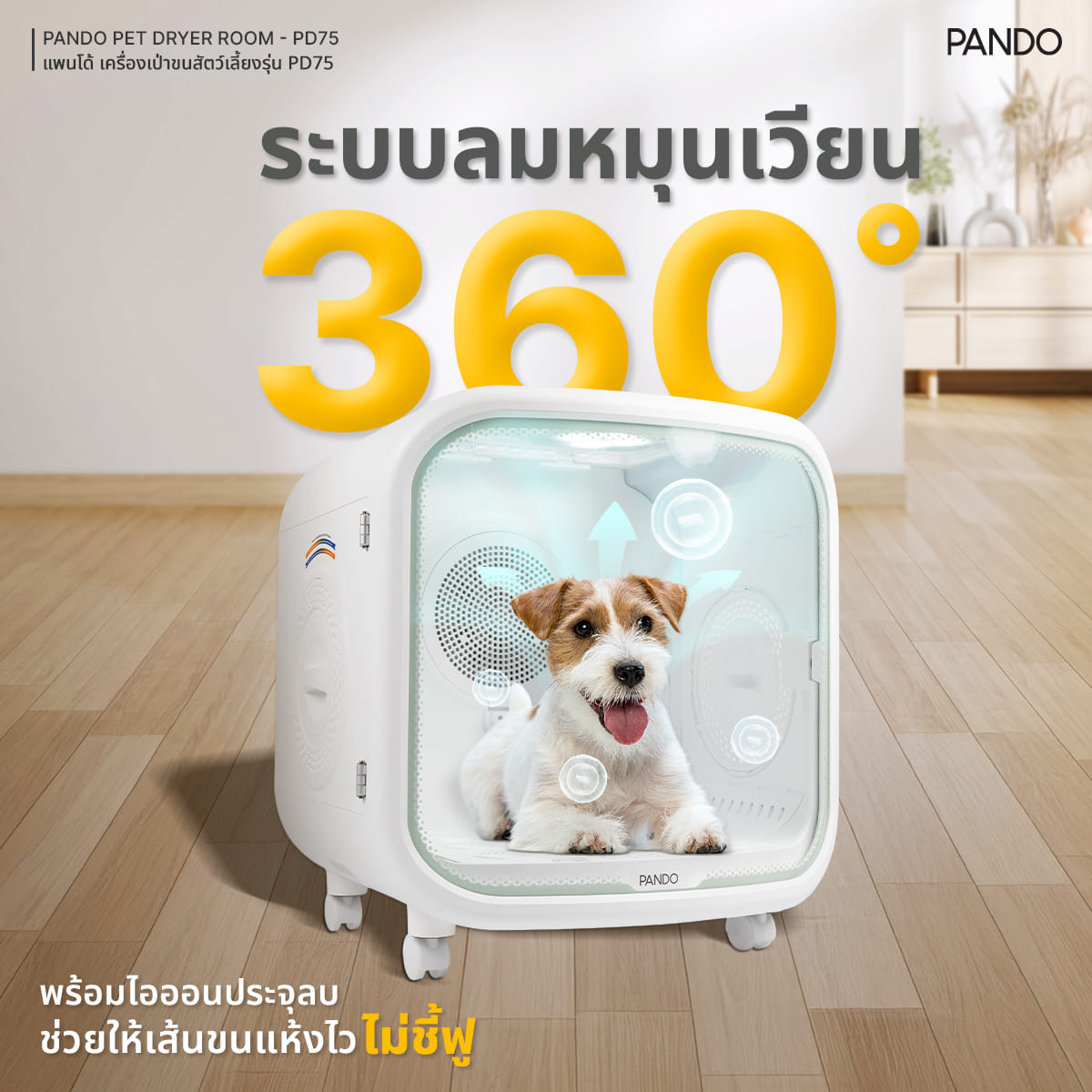 เครื่องเป่าขนสำหรับสัตว์เลี้ยง PANDO รุ่น PD75